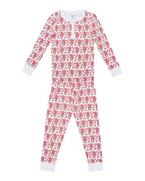 Kids Pink Monkey Pajamas Online Hot Sale