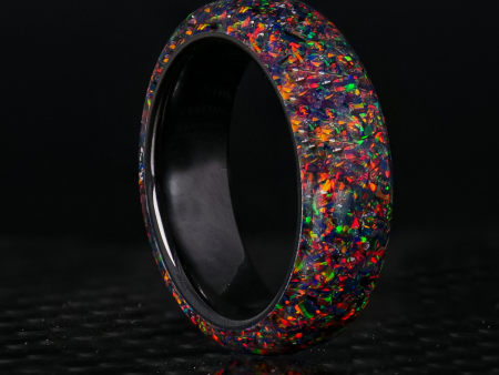 Black Fire Opal Dust Glowstone Ring Online now