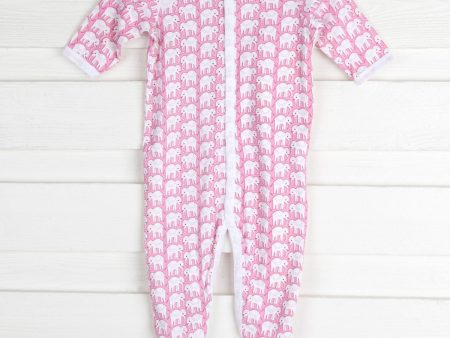 Infant Hathi Footie Pajamas-Pink Online now