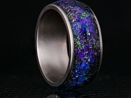 Starry Night Halo Glowstone Ring on Titanium For Cheap