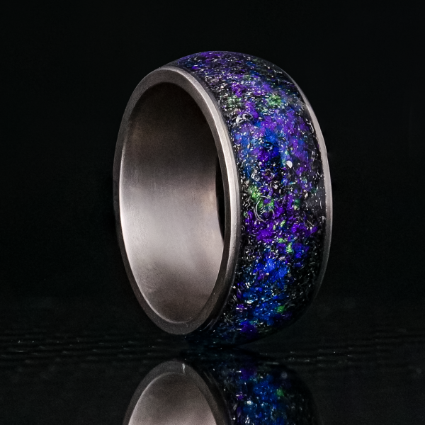 Starry Night Halo Glowstone Ring on Titanium For Cheap