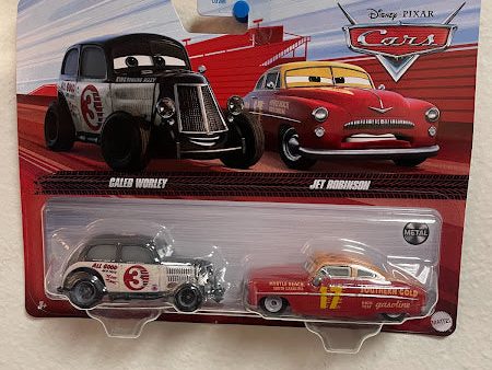 2022 Disney Cars 2 packs Q Case CALEB WORLEY JET ROBINSON Online now