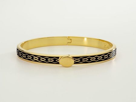 Skinny Parterre Chain Black & Gold Bangle Discount