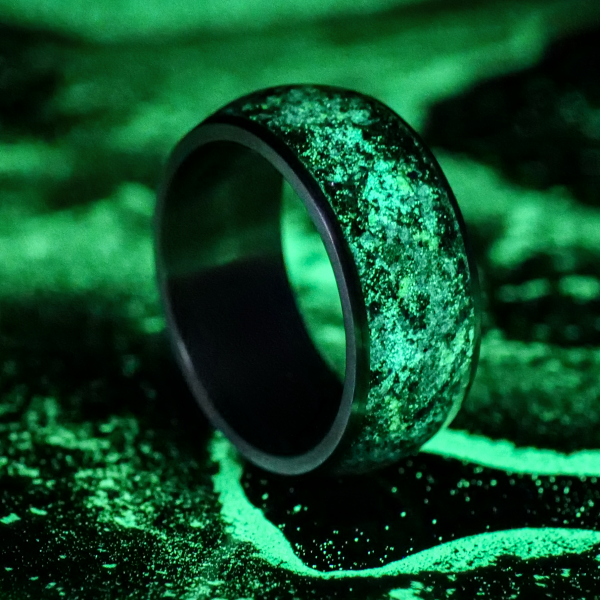 Starry Night Halo Glowstone Ring on Titanium For Cheap