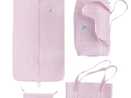 Ballet Quilted Luggage-Pink For Cheap