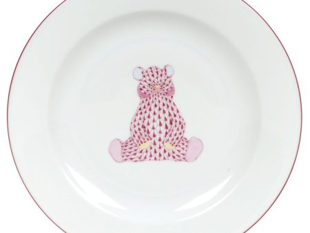 Baby Plate Pink Bear Hot on Sale