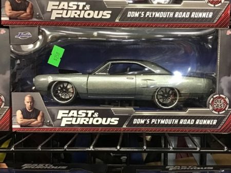 1:24 Fast & Furious Dom’s Plymouth Road Runner Grey Hot on Sale