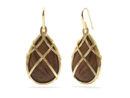 Earth Goddess Drop Earrings, Teak For Discount