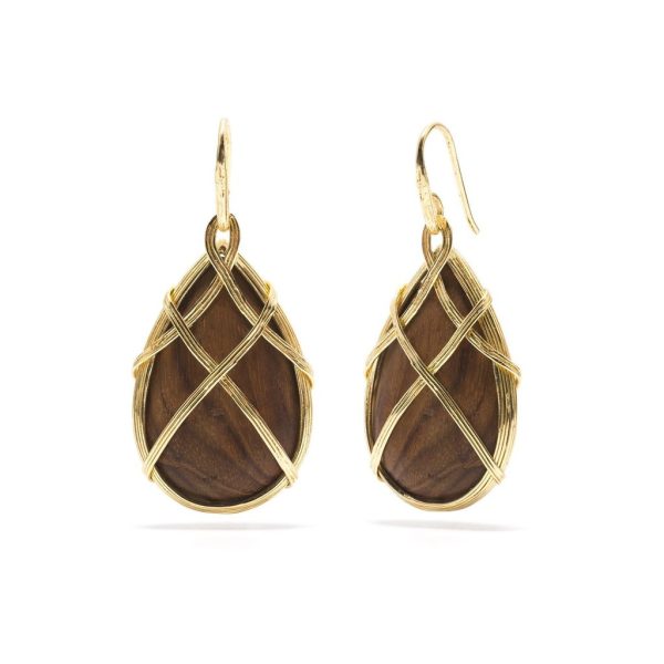 Earth Goddess Drop Earrings, Teak For Discount