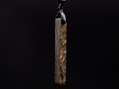 Gold Burl Carbon Fiber Bar Pendant on Sale