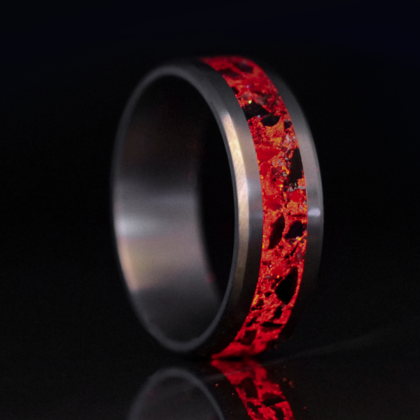 Hellfire Glowstone Ring on Titanium Discount