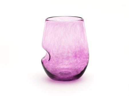 Saban Glass Stemless Sheer Wine Thumby - Reddish Amethyst Cheap