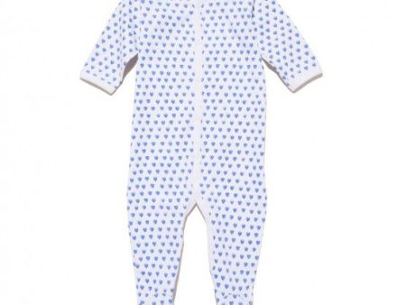 Infant Blue Hearts Footie Pajamas For Discount