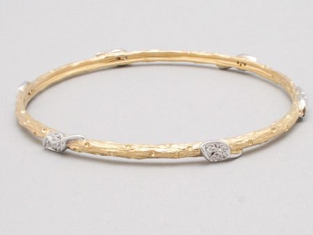 Bangle With 6 Diamond Leaves Fashion