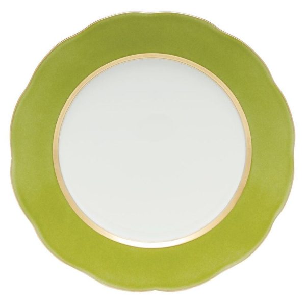 Silk Ribbon Olive Service Plate on Sale