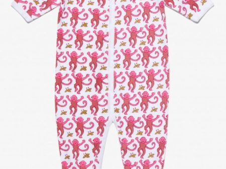 Infant Snapsuit Pink Monkey Footie Pajamas Discount