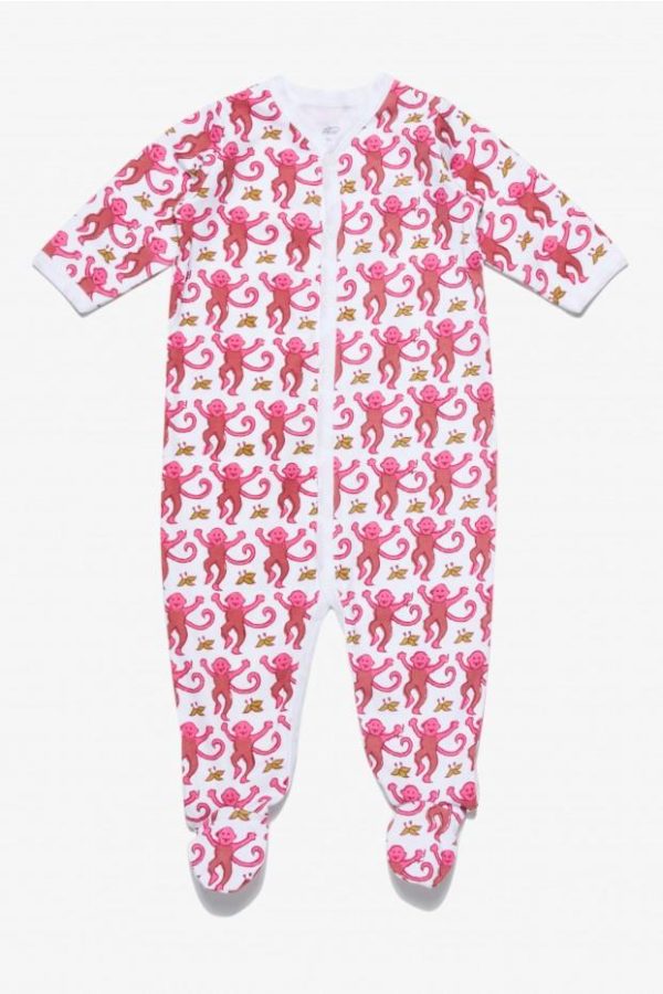 Infant Snapsuit Pink Monkey Footie Pajamas Discount