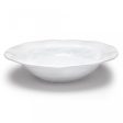 White Ruffle Round Shallow Serving Bowl Online Hot Sale