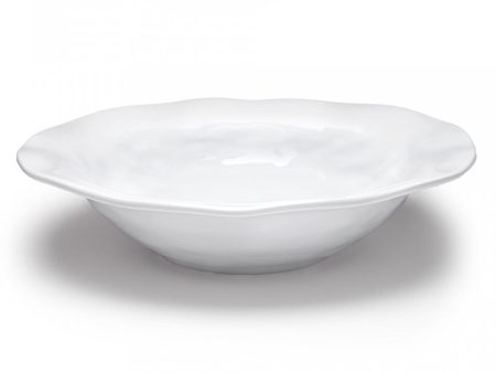 White Ruffle Round Shallow Serving Bowl Online Hot Sale