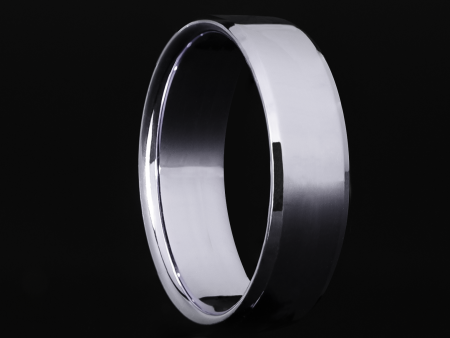 6mm Beveled Platinum Ring on Sale