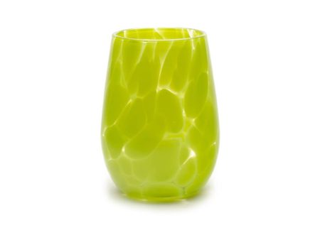 Saban Glass Stemless Fritsy Wine - Apple Green Online Sale