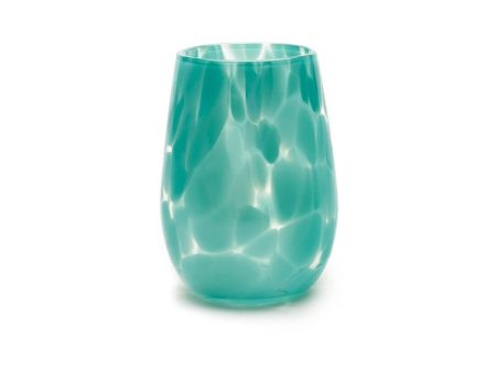 Saban Glass Stemless Fristy Wine - Turquoise Sale