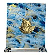 Tobacco Leaf Boutique Tissue Box-Blue Supply