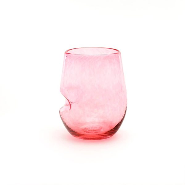 Saban Glass Stemless Sheer Wine Thumby - Gold Ruby Extra Light on Sale