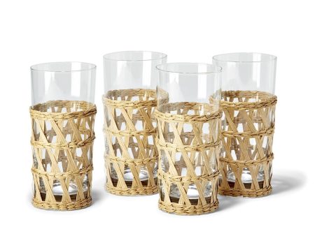 Set of Four Lattice Highball Glasses Cheap