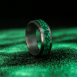 Malachite Glowstone Ring on Titanium on Sale