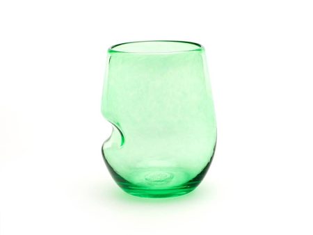 Saban Glass Stemless Sheer Wine Thumby - Beryl Green Sale