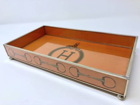 H Orange Glass Tray Online