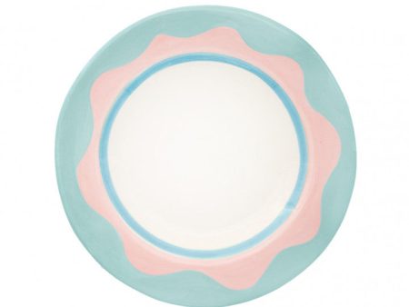 Wavy Blue Dessert Plate Fashion