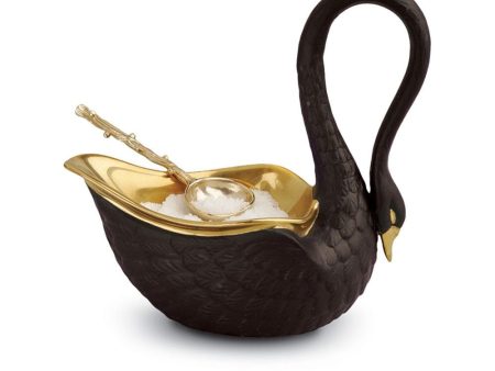 Black Swan Salt Cellar With Spoon Online Sale