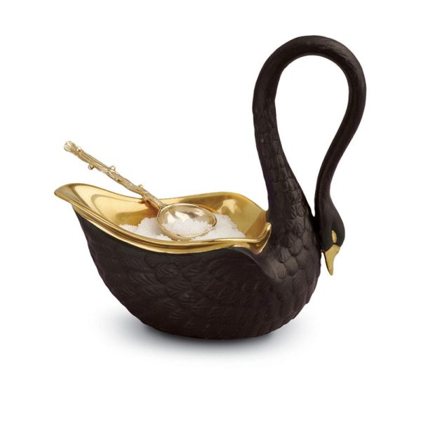 Black Swan Salt Cellar With Spoon Online Sale