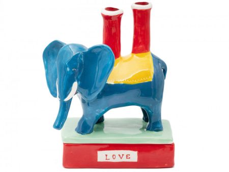 Nuno Blue Elephant Candle Holder Online now