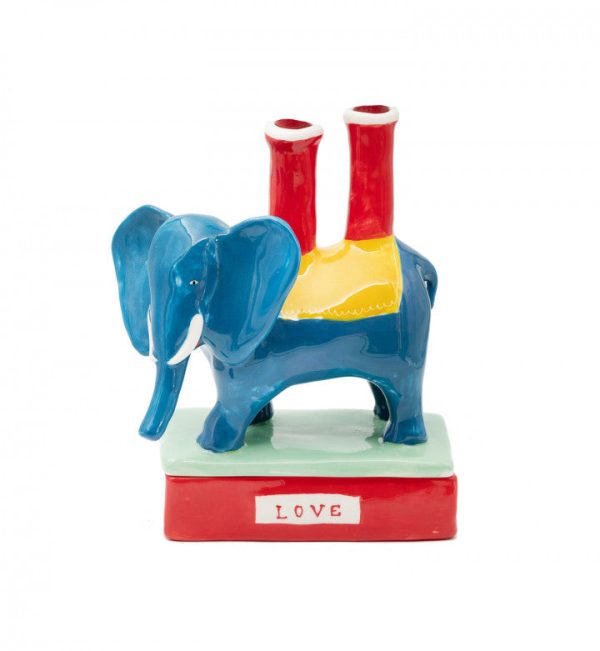 Nuno Blue Elephant Candle Holder Online now