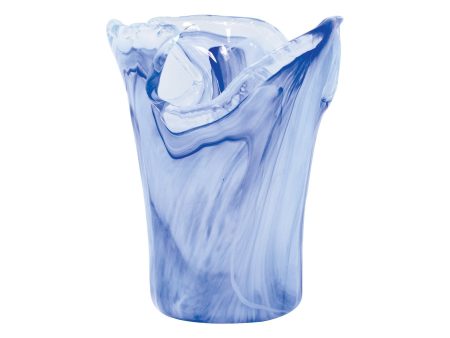 Onda Glass Cobalt Vase, Small Online Hot Sale