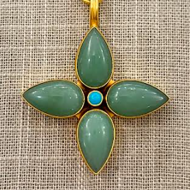 Aventurine Turquoise Flower Pendant For Cheap