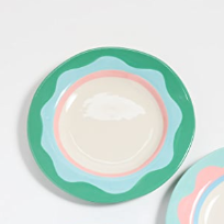 Wavy Green Dessert Plate Discount